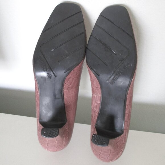Easy Spirit "Brancht" Womens Dusty Pink Mauve Croco Leather Pump - Size 7.5M - Picture 7 of 7